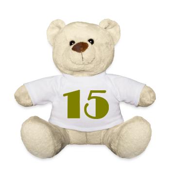 15. 15 YEARS. 15th ANNIVERSARY. 15 YEAR ANNIVERSARY. - Teddy Bear - white - Front