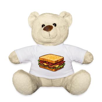 Cartoon Sandwich Illustration - Teddy - Weiß - Vorne