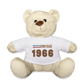 60 Jahre altes handgeschriebenes T-Shirt von 1966 - Teddy - Weiß - Vorne