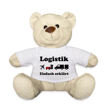Logistik Silhouette mit rotem Block - Teddy - Weiß - Vorne