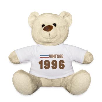 30 Jahre altes Handgeschriebenes Skript-T-Shirt von 1996 - Teddy - Weiß - Vorne