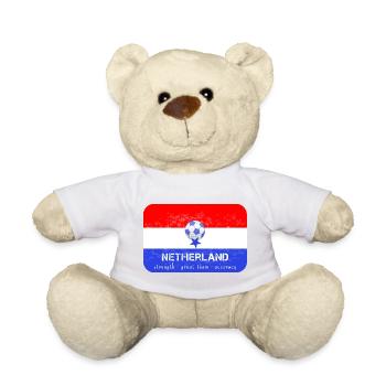 Drapeau des Pays-Bas avec maillot de l’équipe de football - Nounours - blanc - Devant