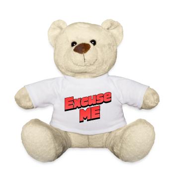 Excuse Me Retro Typo Grafik - Teddy - Weiß - Vorne