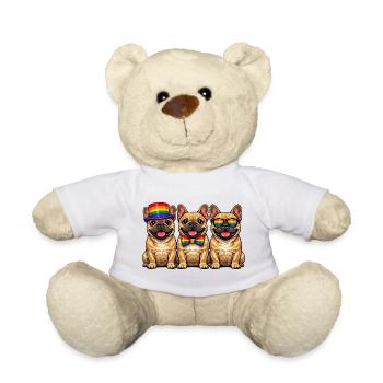 3 Frenchies Pride Dogs Couleurs Arc-en-ciel LGBTQ - Nounours - blanc - Devant