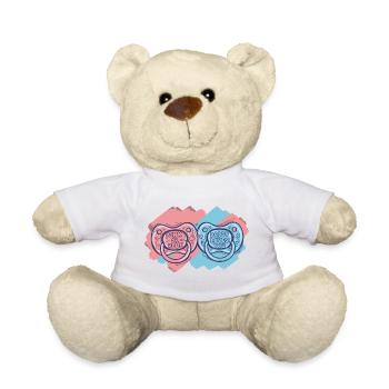 Révélation de sexe : baby shower rose ou bleu que papa adore - Nounours - blanc - Devant