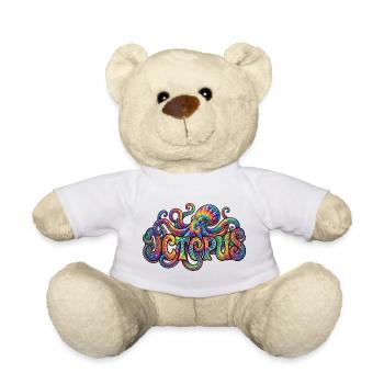 Psychedelische Batik-Oktopus-Kunst - Teddy - Weiß - Vorne