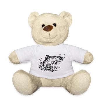 Truite saumon sautant pêche pêche pêche pêcheur pêcheur - Nounours - blanc - Devant