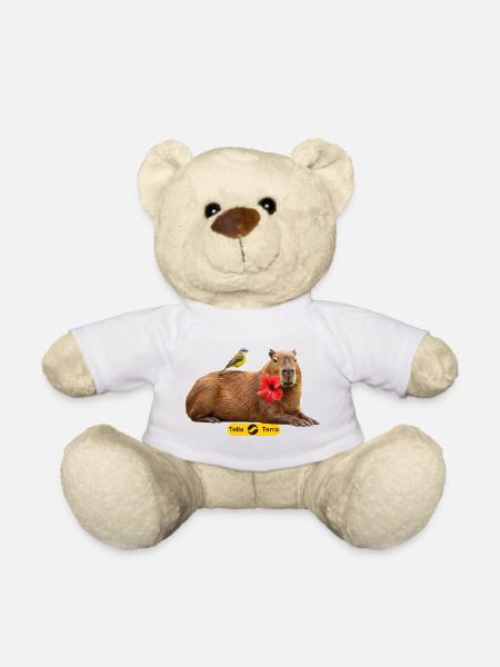 Capybara Tropical Hibiscus - Nounours - blanc