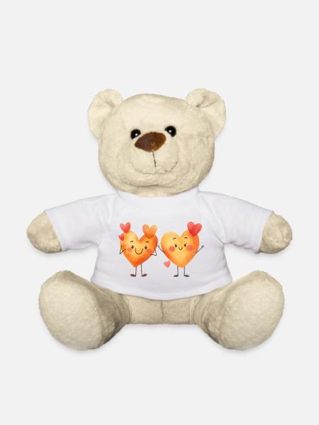 Two hearts, one feeling - Teddy Bear - white