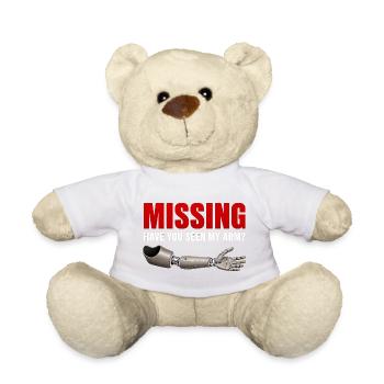 Disparu ? Tu as vu mon bras ? Bras drôle - Nounours - blanc - Devant