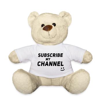 Influencer Content Creator - Subscribe my Channel - Teddy Bear - white - Front