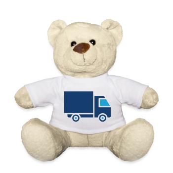 Vecteur de transport de marchandises icône solide de camion de livraison - Nounours - blanc - Devant