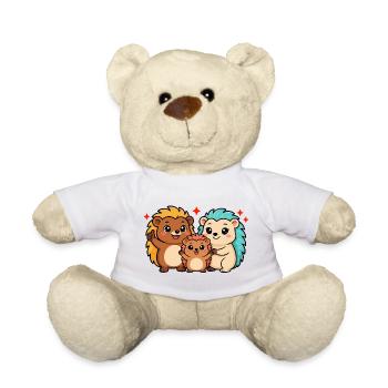 Lustige Igelfamilie - Teddy - Weiß - Vorne