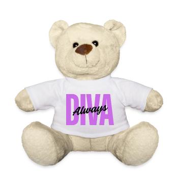 Diva Always – Design féminin - Nounours - blanc - Devant