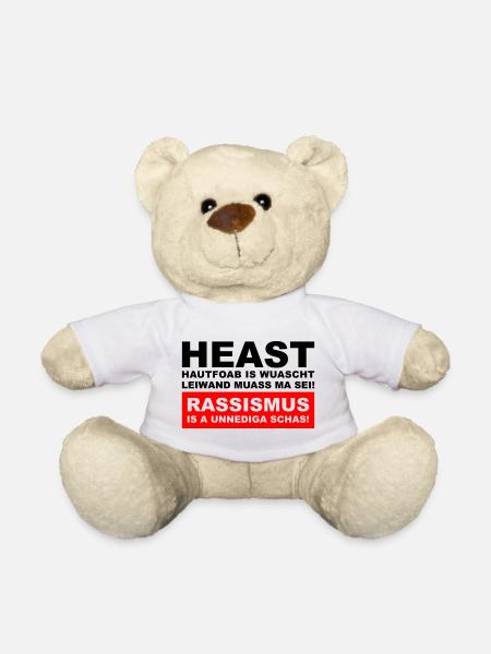 Hautfoab is wuascht - Anti-Rassismus Shirt im Wien - Teddy - Weiß