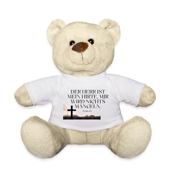 Psalm 23 Hirte Vertrauen Kreuz - Teddy - Weiß - Vorne