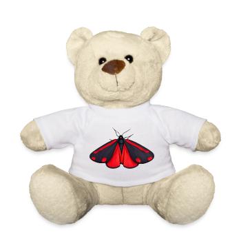 Cinnabar Moth Tyria jacobaeae Cartoon Style  - Teddy Bear - white - Front