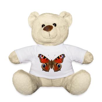 Peacock Butterfly Aglais io Realistic Style - Teddy Bear - white - Front