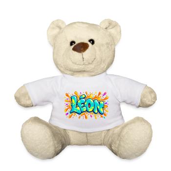LÉON in Graffiti: das Geschenk, das alles in die Luft jagen wird - Teddy - Weiß - Vorne