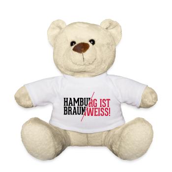 Hamburg ist braun weiß - St. Pauli T-Shirt - Teddy - Weiß - Vorne