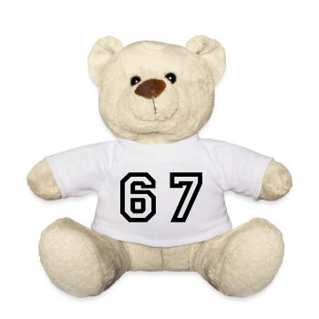Number - 67 - Sixty Seven - Teddy - Weiß - Vorne