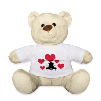 Heli avec 5 coeurs - Nounours - blanc - Devant