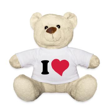 I love - Ich Liebe - Teddy - Weiß - Vorne