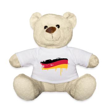 Allemagne flag peint avec un coup de pinceau - Nounours - blanc - Devant