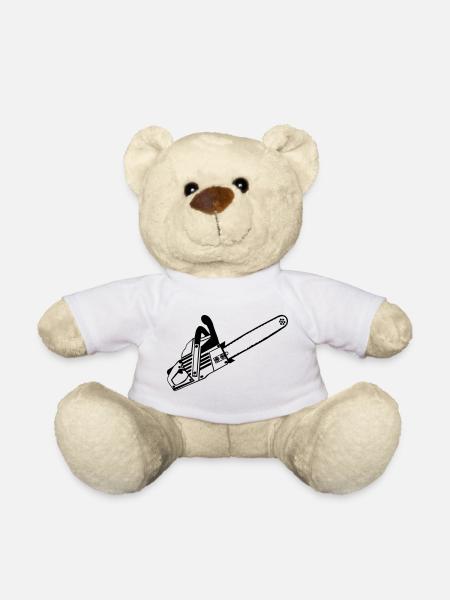 Motorsäge , Kaminholz , Old School Kettensäge (25) - Teddy - Weiß