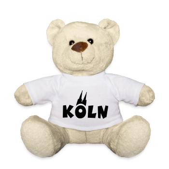Köln mit Kölner Dom - Teddy - Weiß - Vorne
