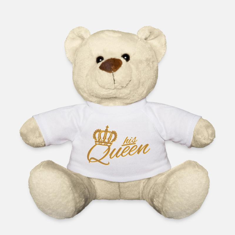 HIS QUEEN ♚ lettering & shadow (all colors) - Teddy Bear - white
