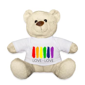 Love is Love Rainbow Painting - Teddy Bear - white - Front
