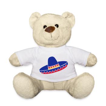 Sombrero Azul de Fiesta - Teddy Bear - white - Front