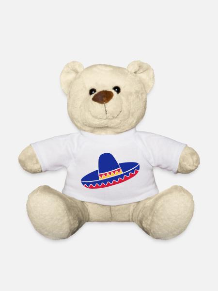 Sombrero Azul de Fiesta - Teddy - Weiß