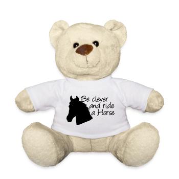Ride a Horse Pferd Pferde Reiten Reiter Geschenk - Teddy Bear - white - Front