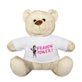 Frauenpower Déclaration t-shirt pour la Journée mondiale de la femme - Nounours - blanc - Devant