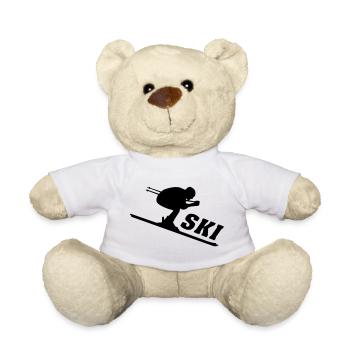 Ski, ski, ski, après-ski, freeski, hiver - Nounours - blanc - Devant