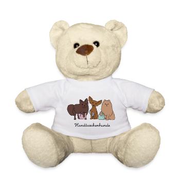 Handtaschenhunde – schwarze Schrift - Teddy - Weiß - Vorne