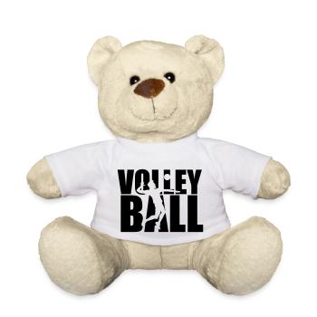 text man boy jump serve silhouette shadow outline - Teddy Bear - white - Front