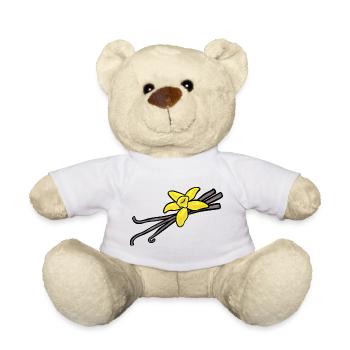 Vanilleblüte mit drei Vanilleschoten - Teddy - Weiß - Vorne
