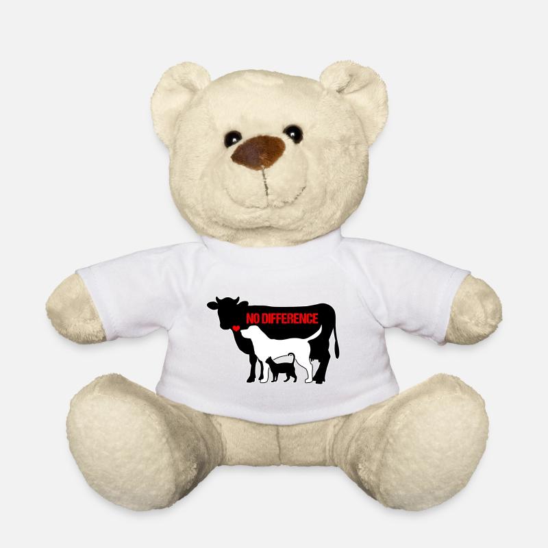 Animaux vache chien chat AUCUN DIFFÉRENCE cadeau végétalien - Nounours - blanc
