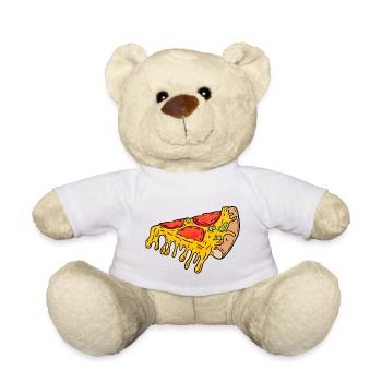 Part de pizza - Nounours - blanc - Devant
