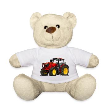 Traktor rot - Teddy - Weiß - Vorne
