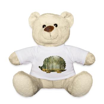 forest 9 hedgehogs with forest - Teddy Bear - white - Front