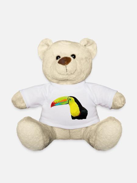 Tukan mit grüner Rechnung - Teddy - Weiß