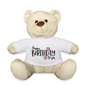 Minimales Pink Hearts Duo - Teddy - Weiß - Vorne