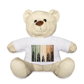 Wood forest tree lumberjack forest worker forest manager - Teddy Bear - white - Front