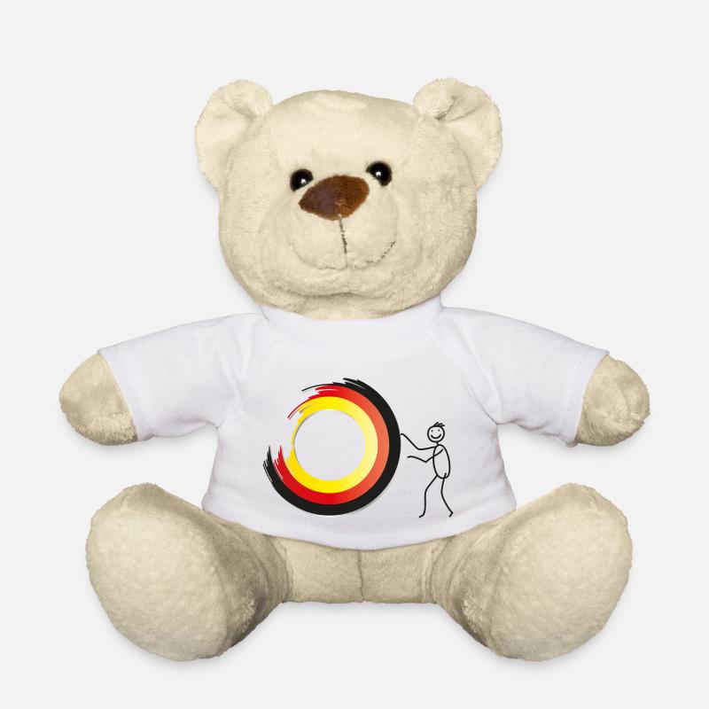 Team Deutschland, figure-barres abstraite avec drapeau - Nounours - blanc