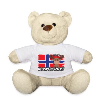 Ich bin Norwegifiziert Spruch Flagge Elch - Teddy - Weiß - Vorne