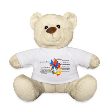 Anatomisches Herz, Cor, - Teddy - Weiß - Vorne